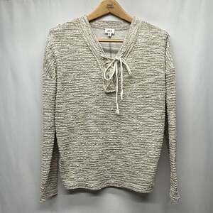 BKE Striped Knit Hoodie Sweater Ivory - Women’s Medium